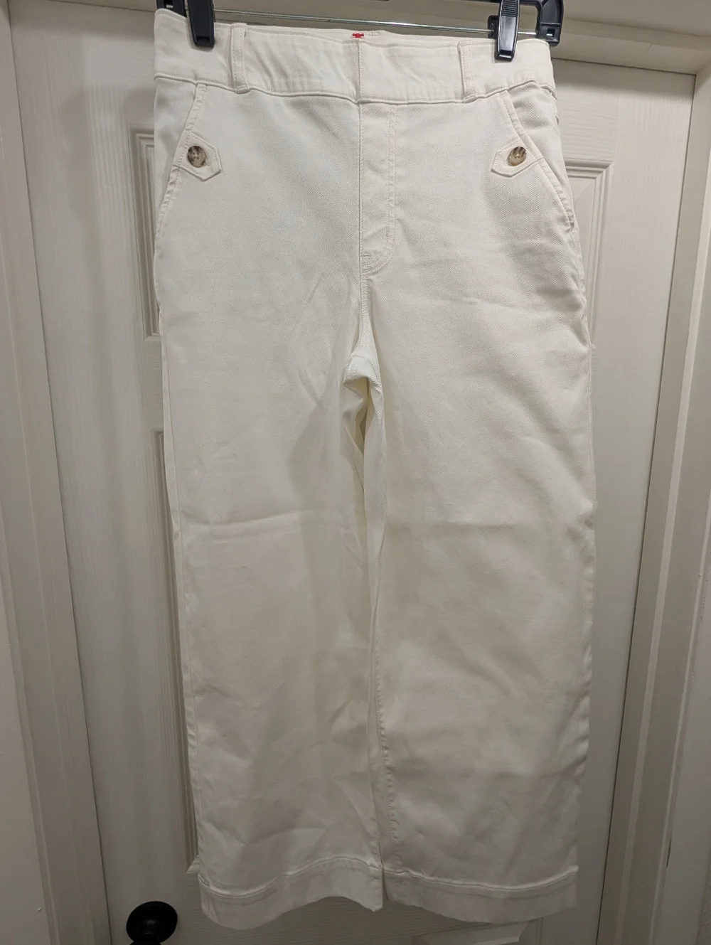 SPANX Stretch Twill Wide Leg Pants – Size M – White - Picture 1 of 4